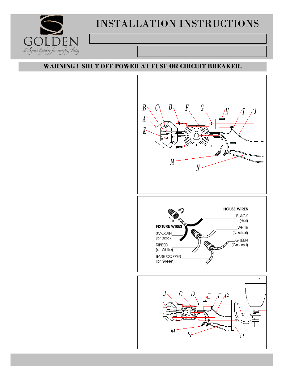 6262-ba1-i, Installation instructions | Golden Lighting 6262-BA1 DNI User Manual | Page 2 / 2