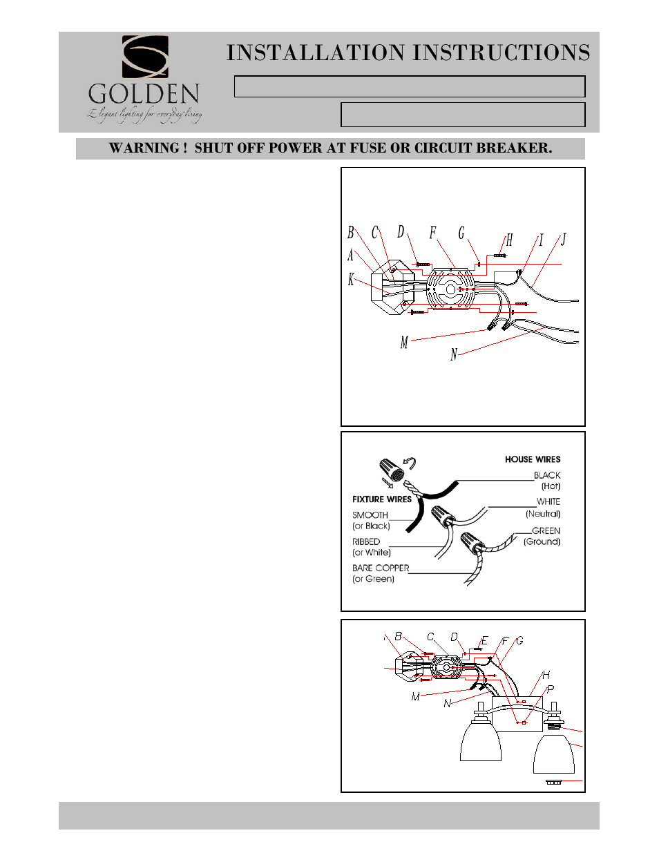 6262-ba2-i, Installation instructions | Golden Lighting 6262-BA2 DNI User Manual | Page 2 / 2