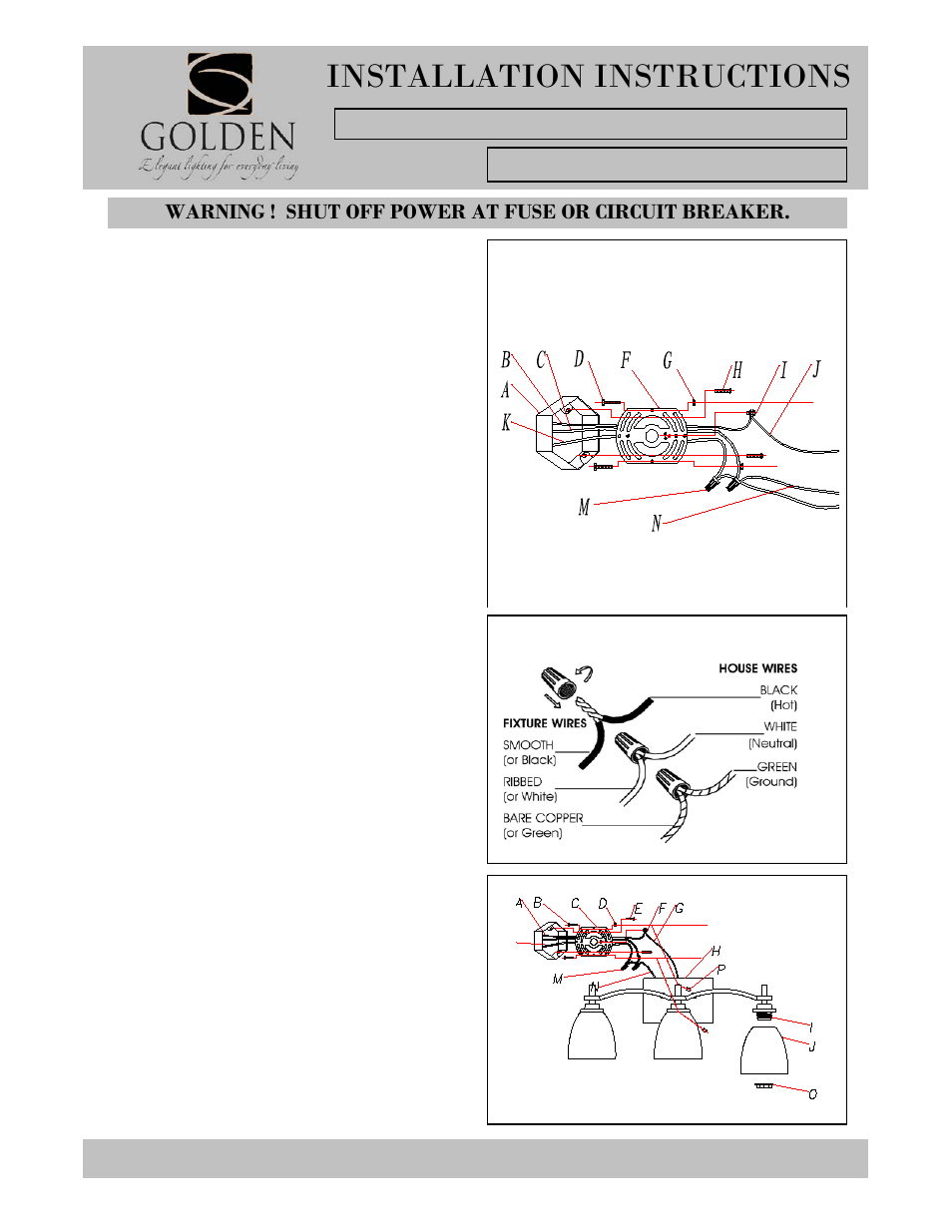 6262-ba3-i, Installation instructions | Golden Lighting 6262-BA3 DNI User Manual | Page 2 / 2