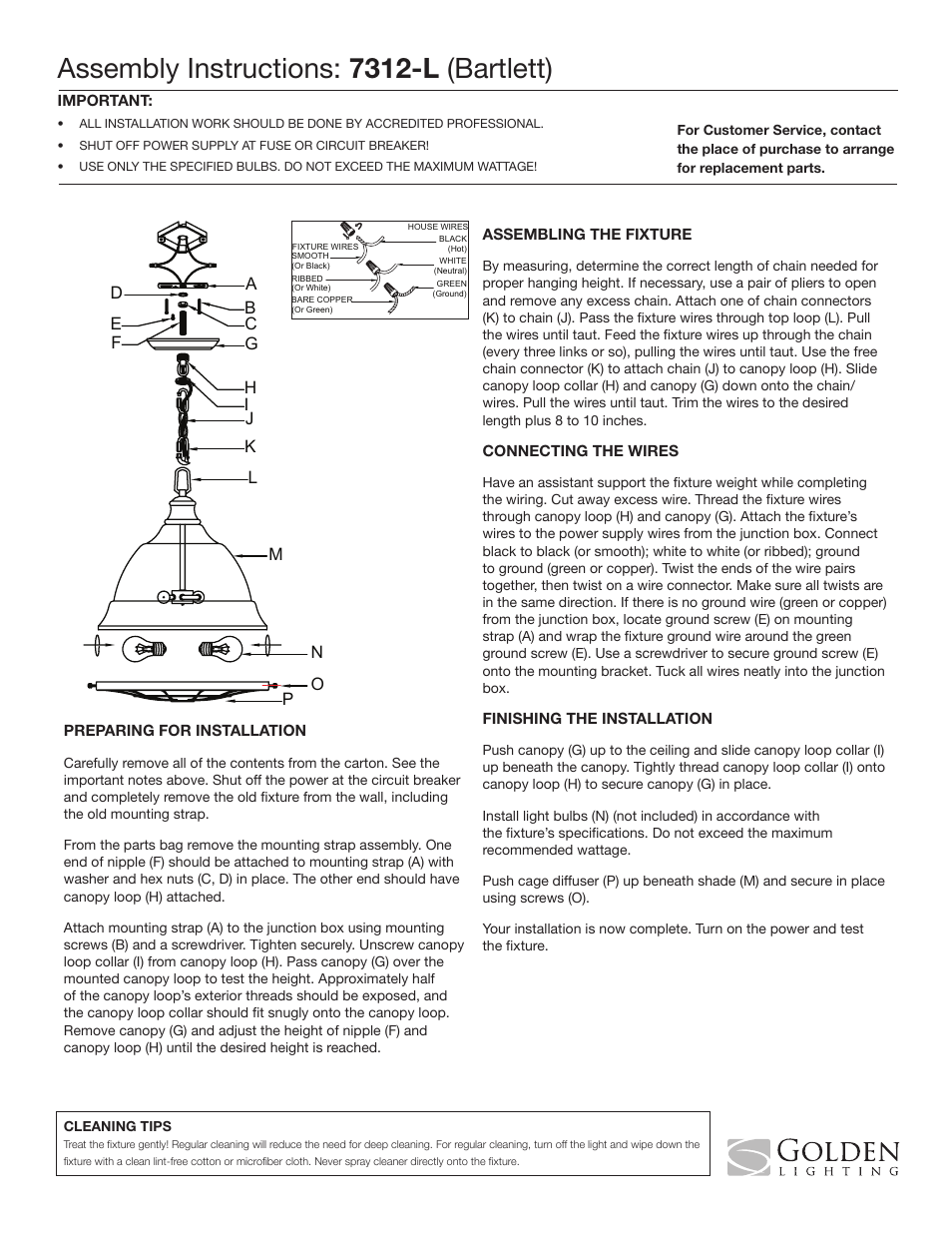Golden Lighting 7312-L CP User Manual | 1 page
