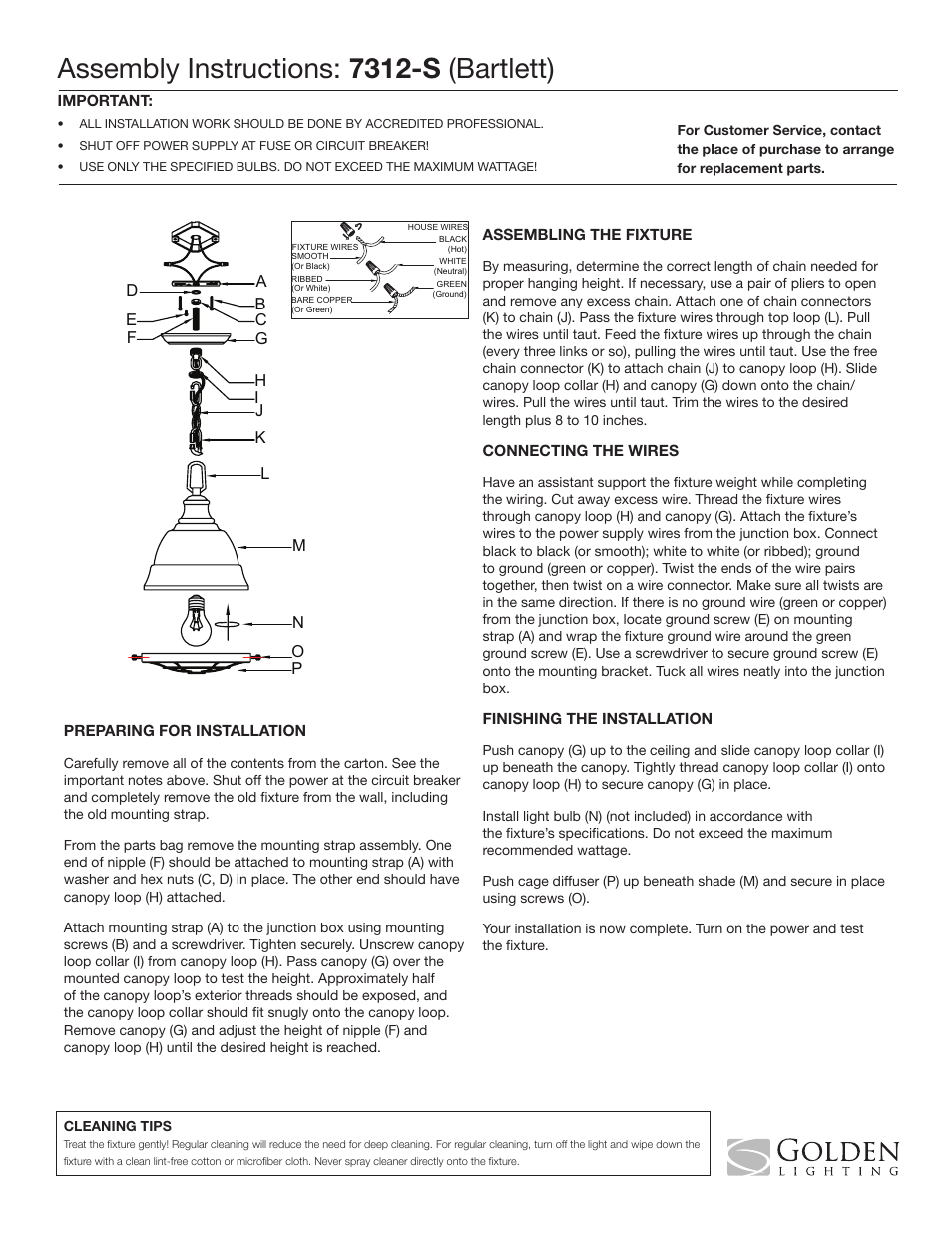 Golden Lighting 7312-S CP User Manual | 1 page