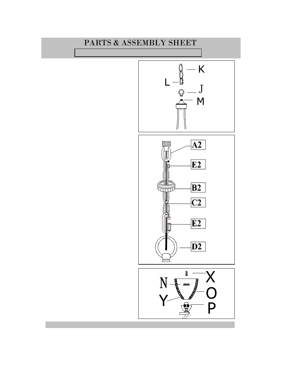 Parts & assembly sheet | Golden Lighting 7509-5 PW User Manual | Page 2 / 3