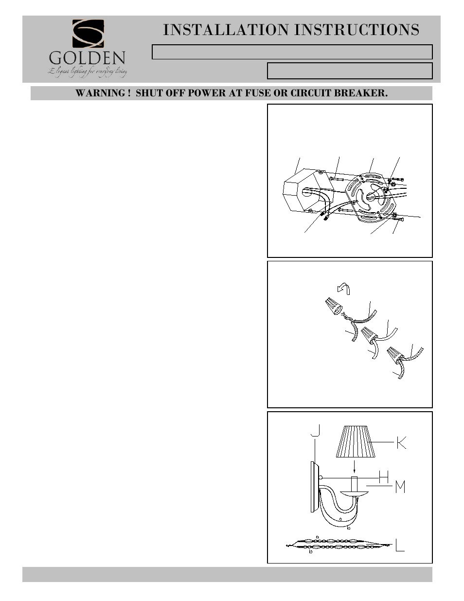 Golden Lighting 7644-1W GA User Manual | 2 pages