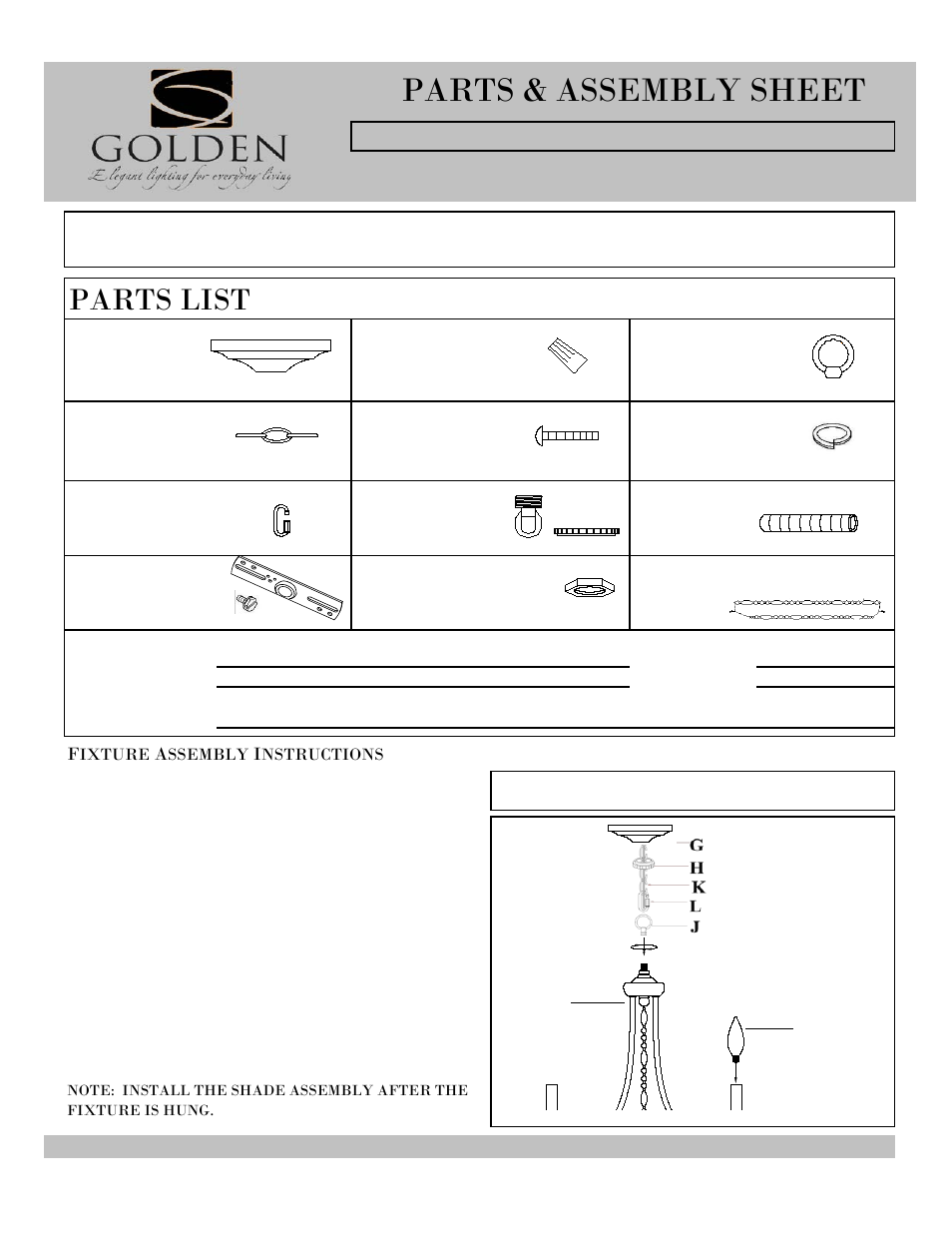 Golden Lighting 7644-6 GA User Manual | 3 pages