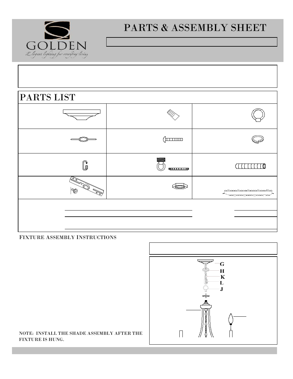 Golden Lighting 7644-M3 GA User Manual | 3 pages