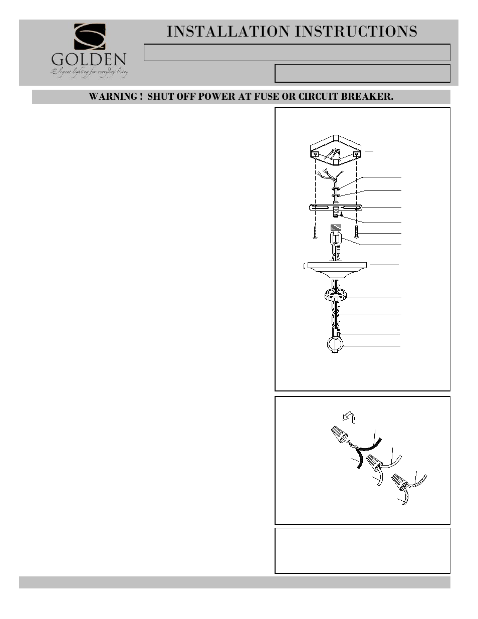 7644-chandelier-i, Installation instructions, Lb c a | Golden Lighting 7644-M3 GA User Manual | Page 3 / 3