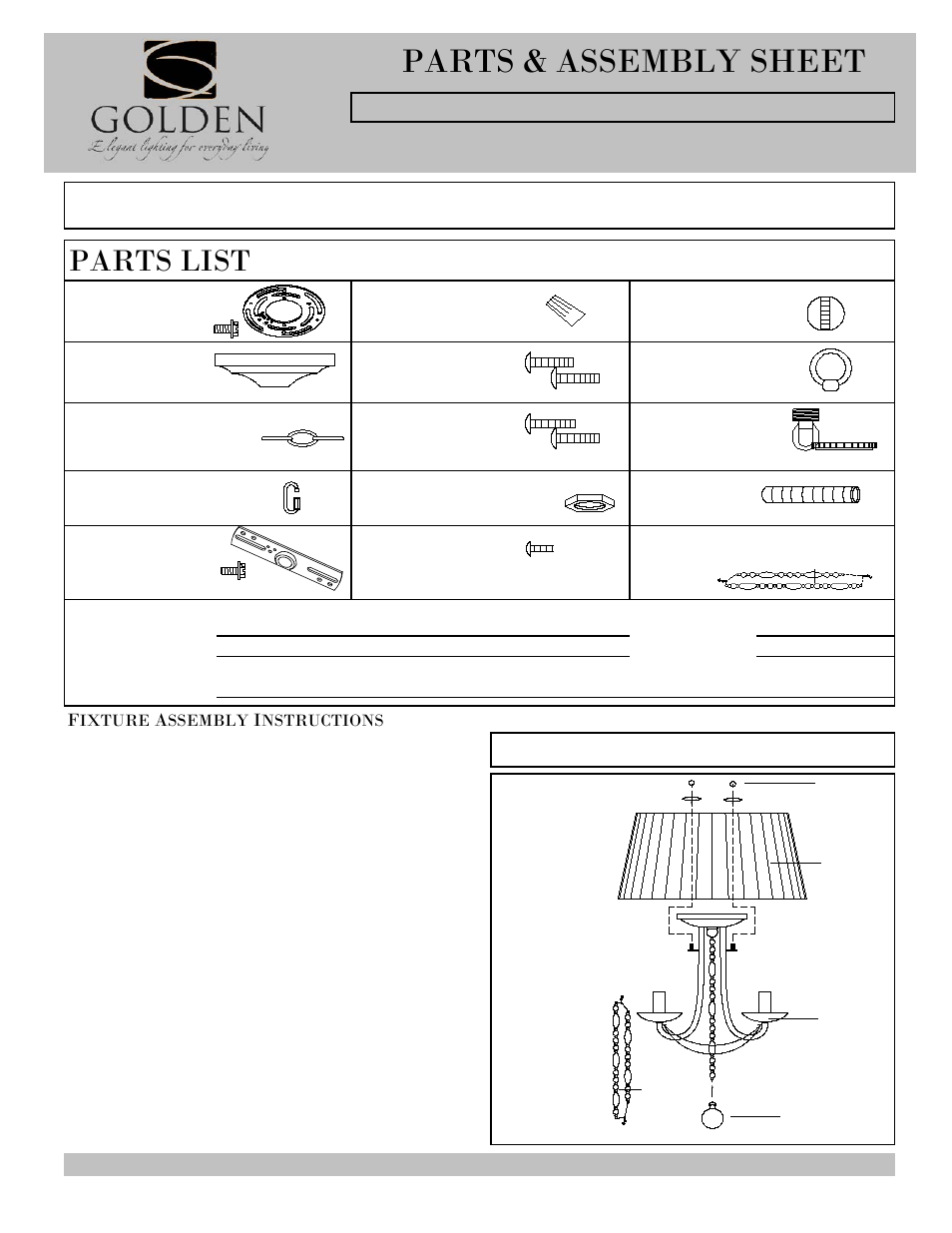 Golden Lighting 7644-SF GA User Manual | 4 pages