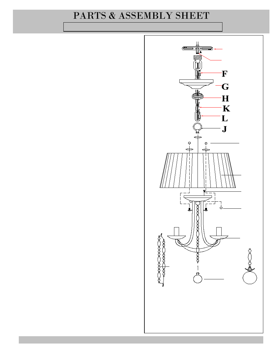 Parts & assembly sheet | Golden Lighting 7644-SF GA User Manual | Page 2 / 4