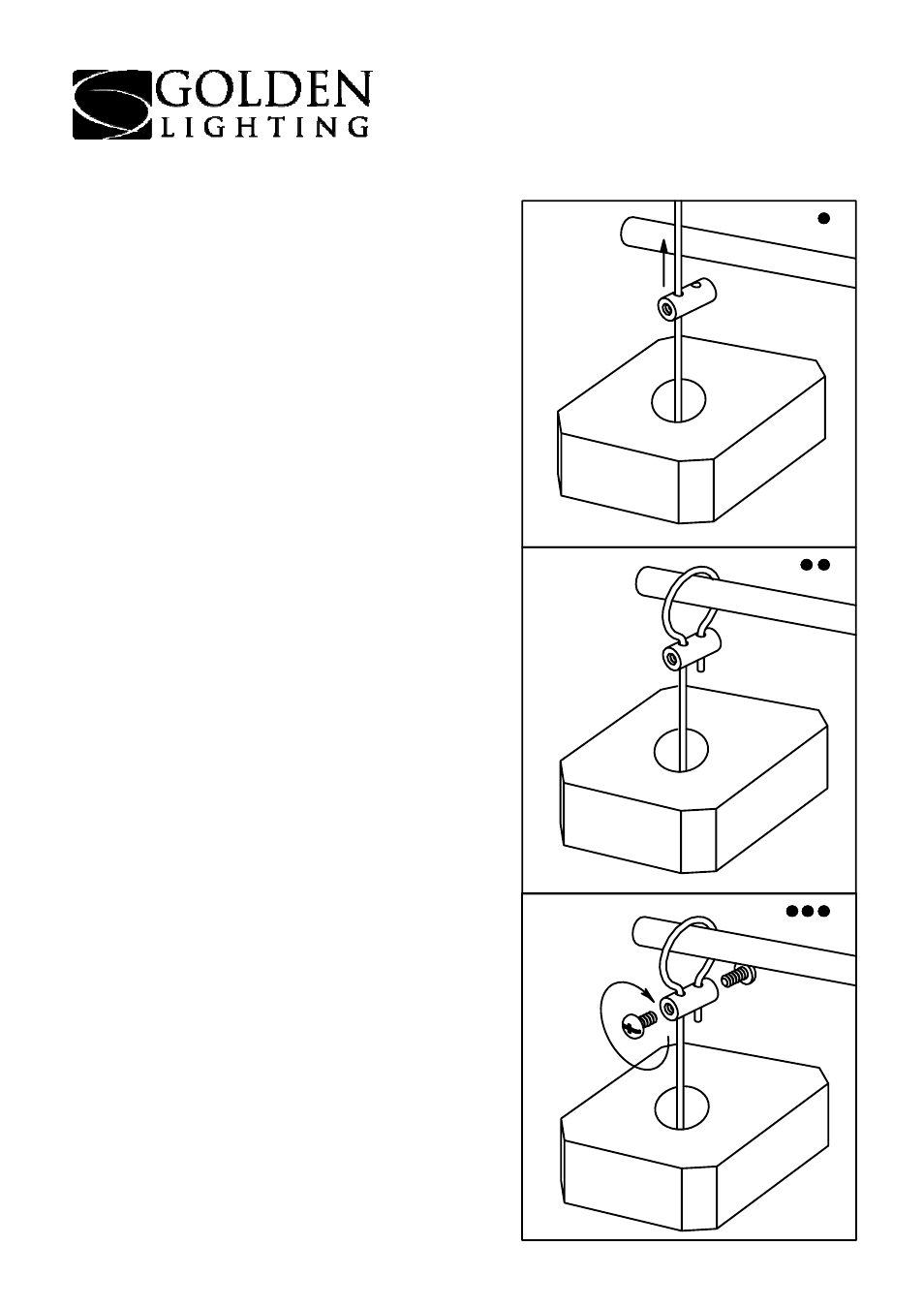 Safety cable installtion instruction | Golden Lighting 8063-15L BUS User Manual | Page 2 / 2