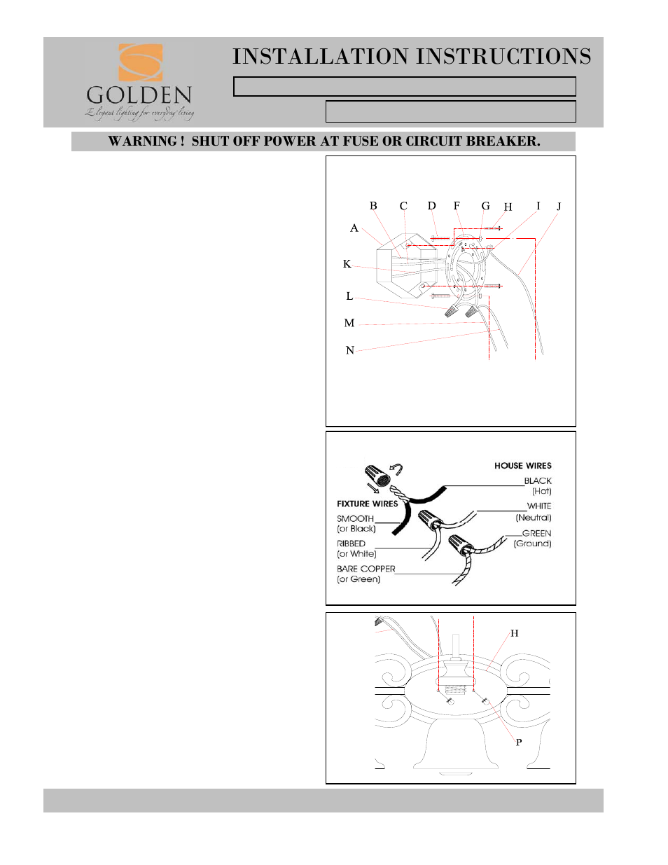 Installation instructions | Golden Lighting 8063-BA3 BUS User Manual | Page 2 / 2
