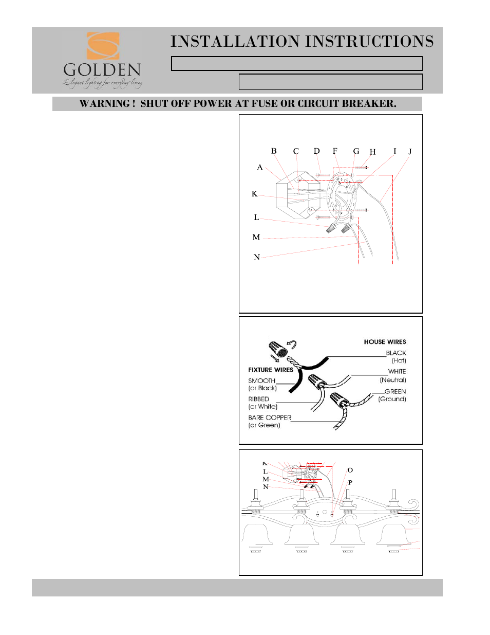 Installation instructions | Golden Lighting 8063-BA4 BUS User Manual | Page 2 / 2