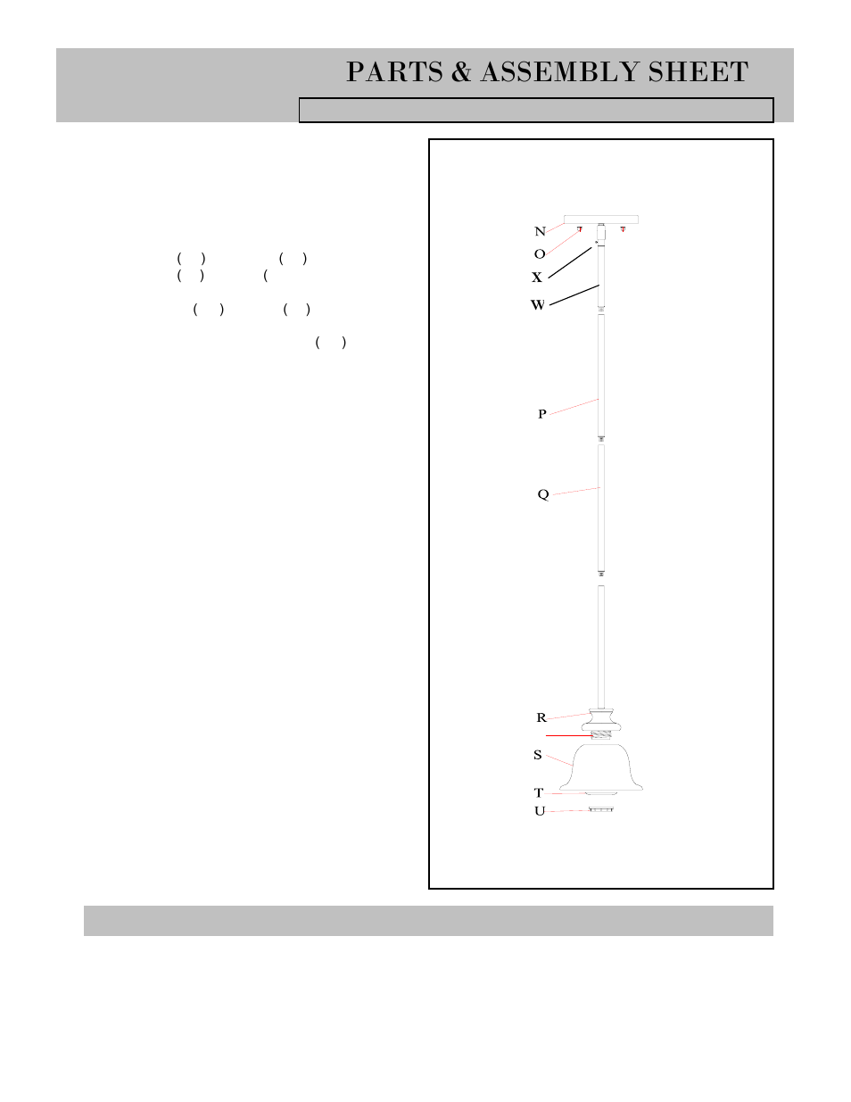 Parts & assembly sheet | Golden Lighting 8063-M1L BUS User Manual | Page 2 / 3
