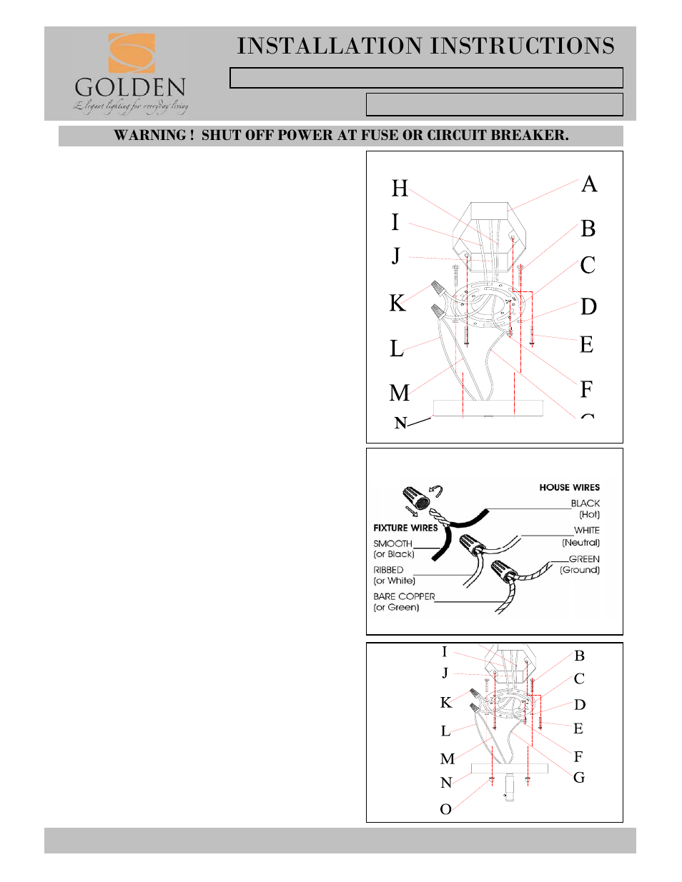 Installation instructions | Golden Lighting 8063-M1L BUS User Manual | Page 3 / 3