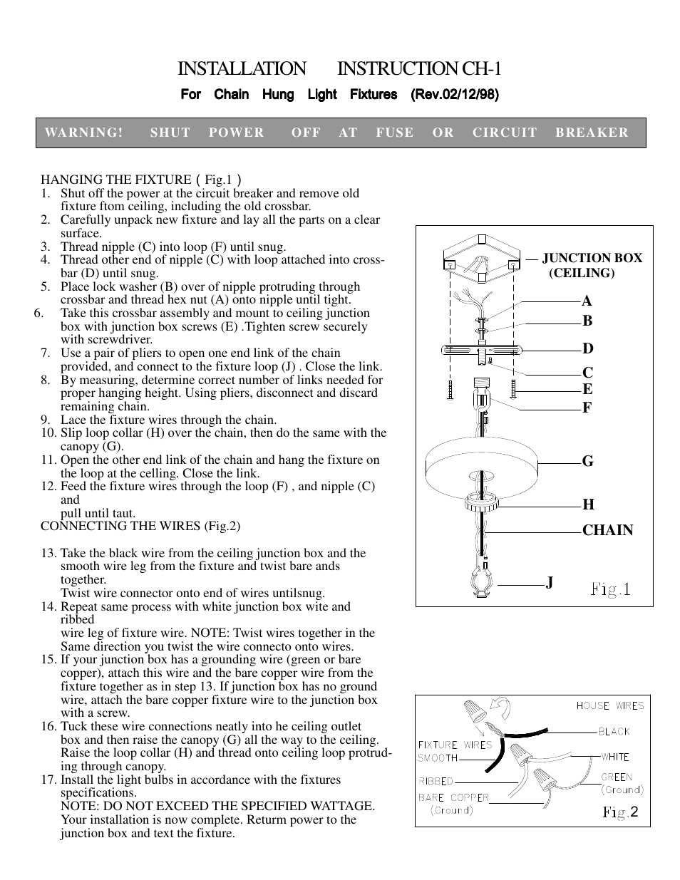 Golden Lighting 8063-SF BUS User Manual | 2 pages