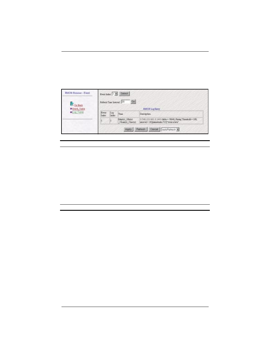 Log table | Cabletron Systems SmartSTACK ELH100 User Manual | Page 104 / 122