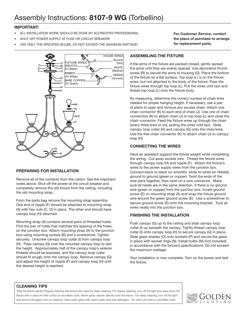Golden Lighting 8107-BA1 WG User Manual | 1 page