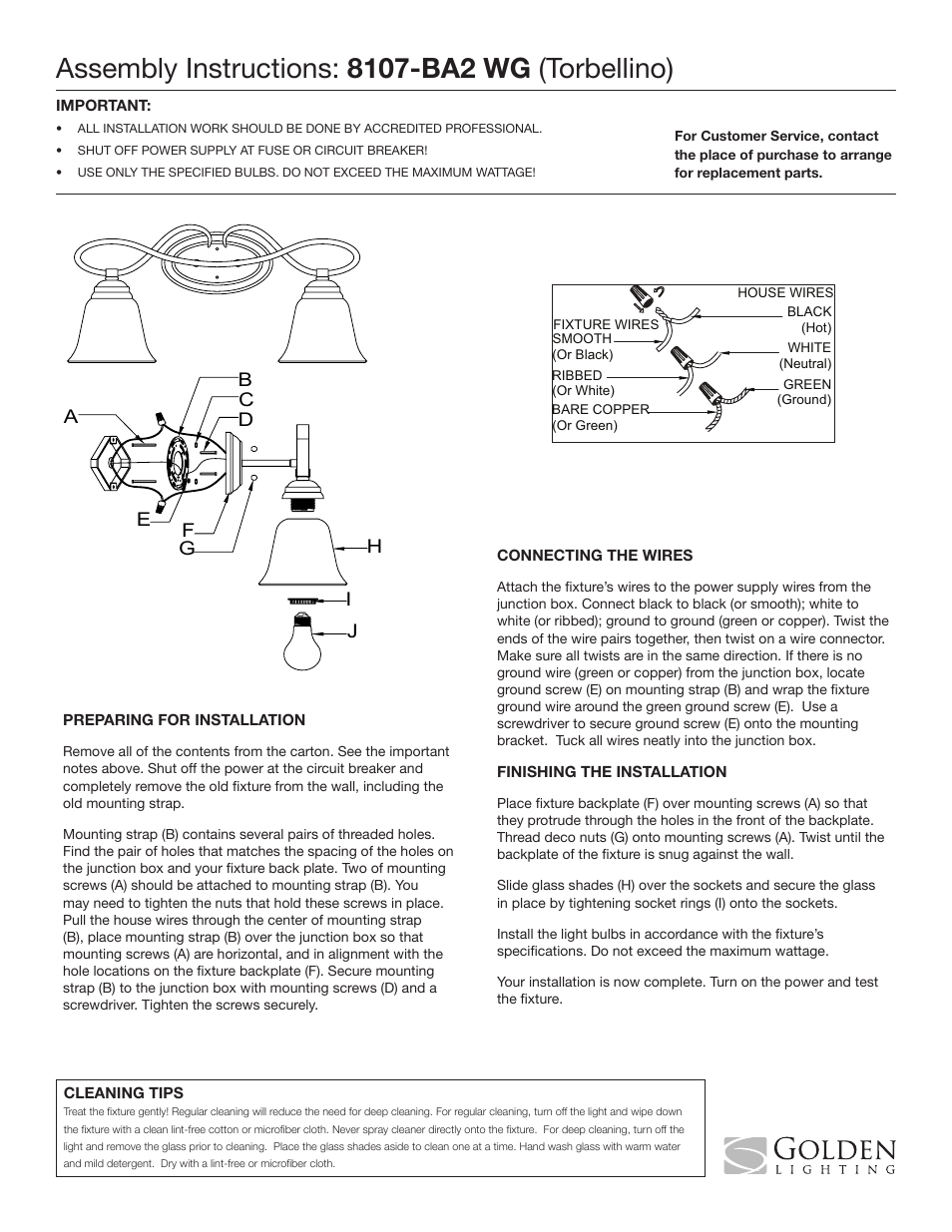 Golden Lighting 8107-BA2 WG User Manual | 1 page