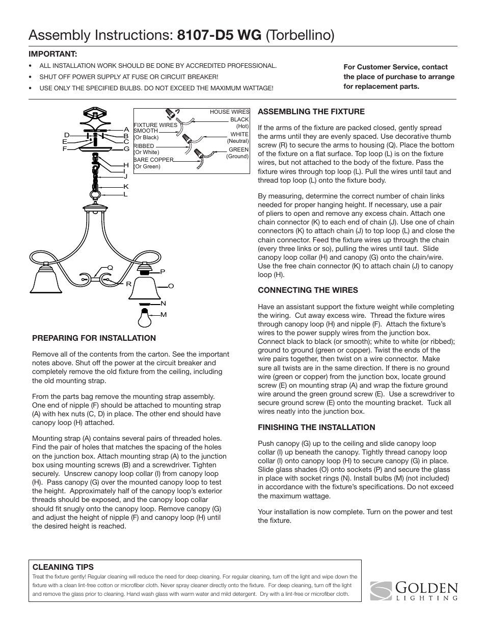 Golden Lighting 8107-D5 WG User Manual | 1 page