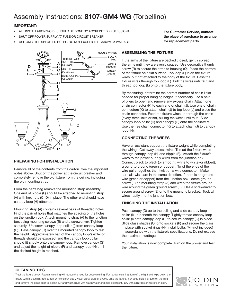 Golden Lighting 8107-GM4 WG User Manual | 1 page