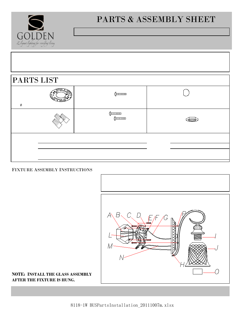 Golden Lighting 8118-1W PW User Manual | 2 pages
