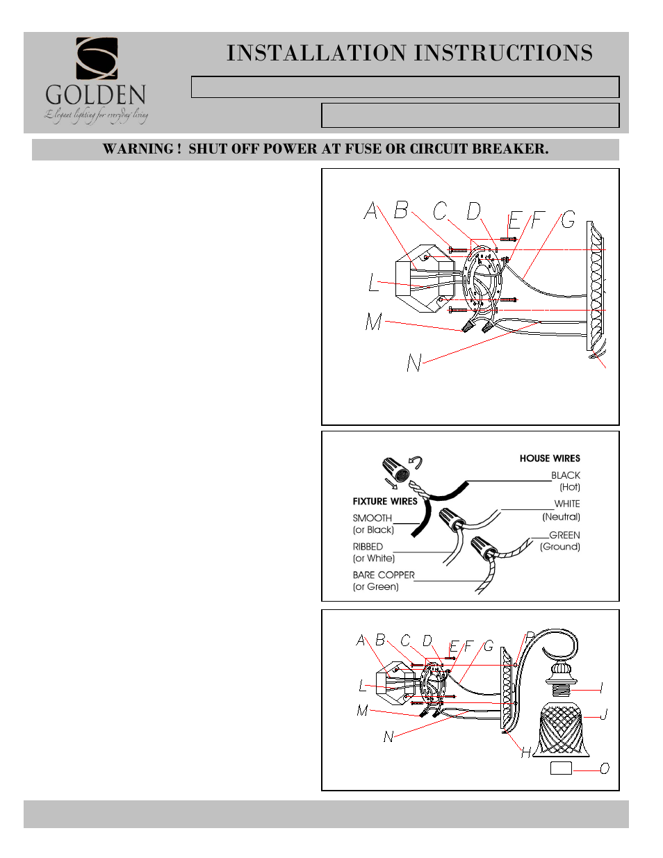 8116-1wbus-i, Installation instructions | Golden Lighting 8118-1W PW User Manual | Page 2 / 2