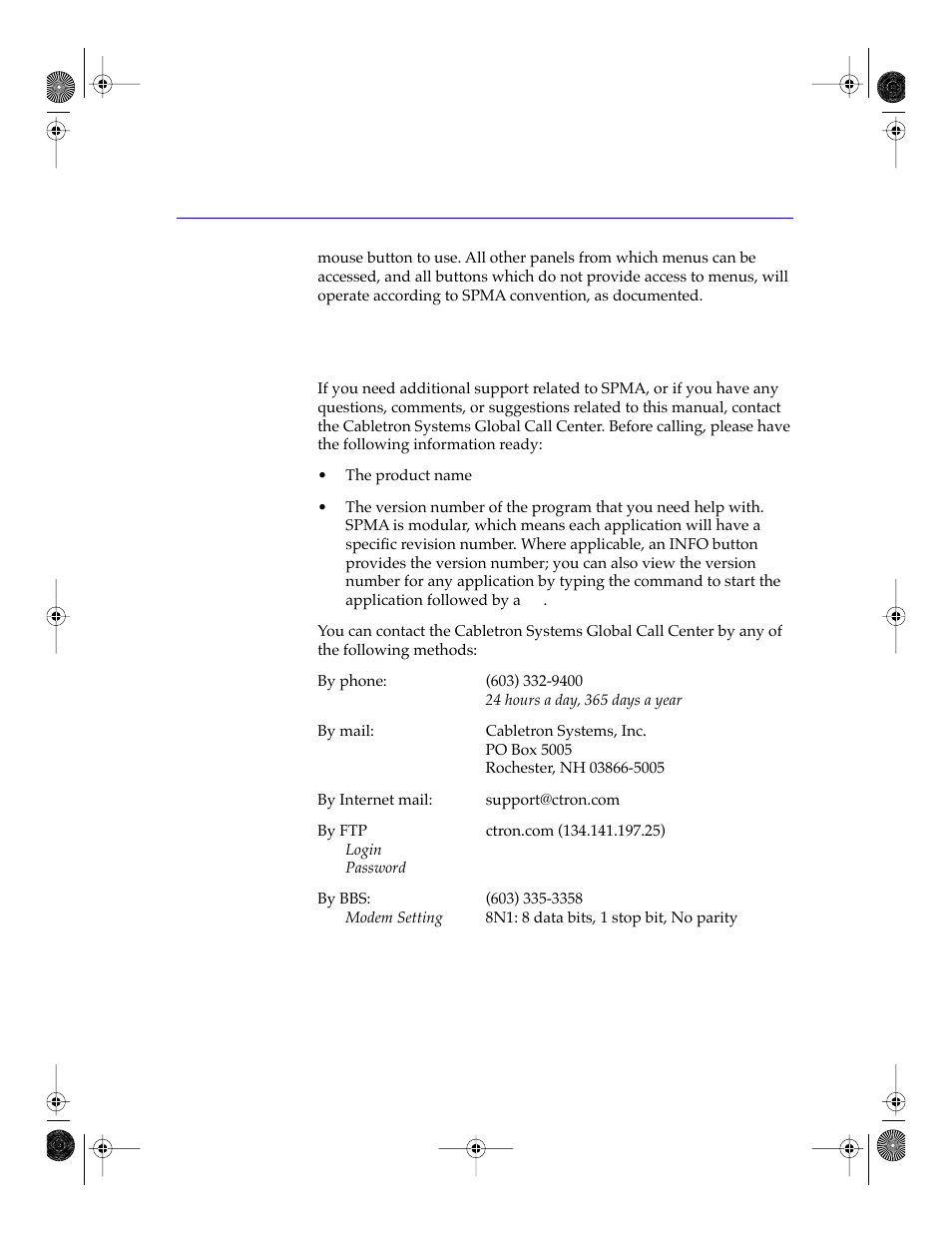 Getting help, Getting help -9 | Cabletron Systems Network Router User Manual | Page 17 / 100