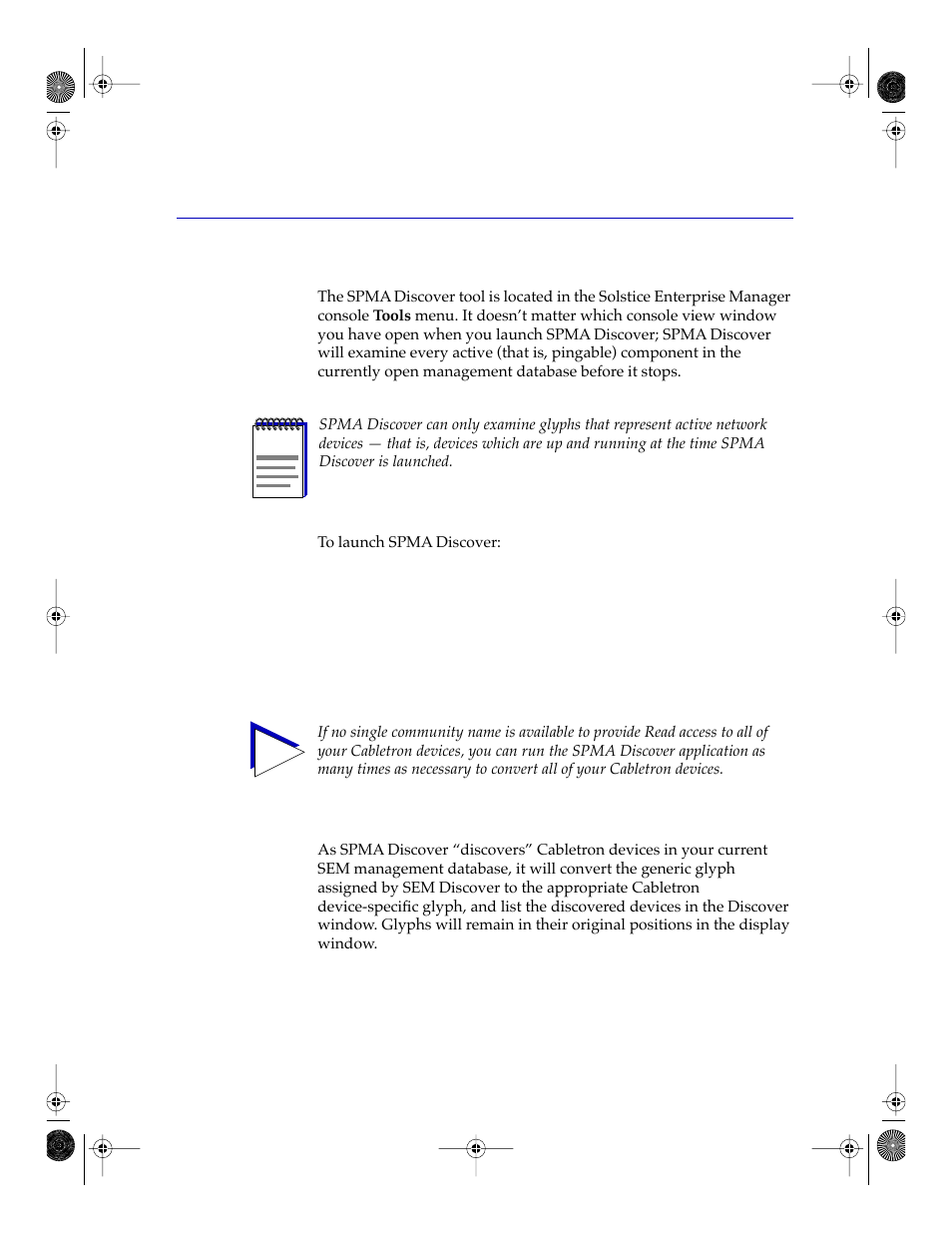 Launching spma discover, Launching spma discover -3 | Cabletron Systems Network Router User Manual | Page 43 / 100