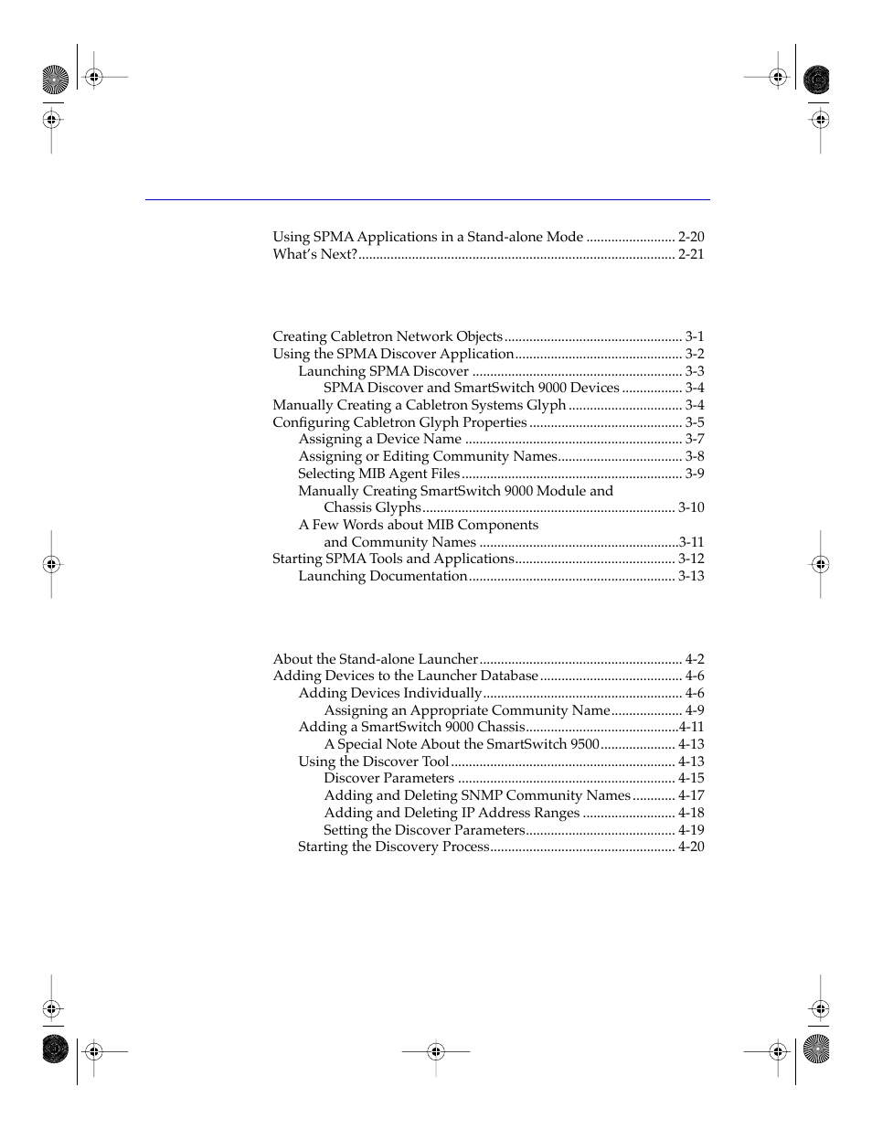 Chapter 3 getting started, Chapter 4 using the stand-alone launcher | Cabletron Systems Network Router User Manual | Page 6 / 100
