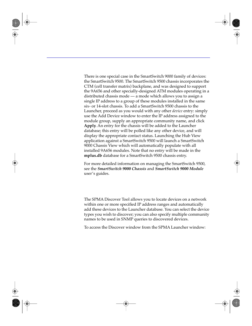 A special note about the smartswitch 9500, Using the discover tool, A special note about the smartswitch 9500 -13 | Using the discover tool -13, E network segments (see, Using the, Discover tool, For mor | Cabletron Systems Network Router User Manual | Page 67 / 100