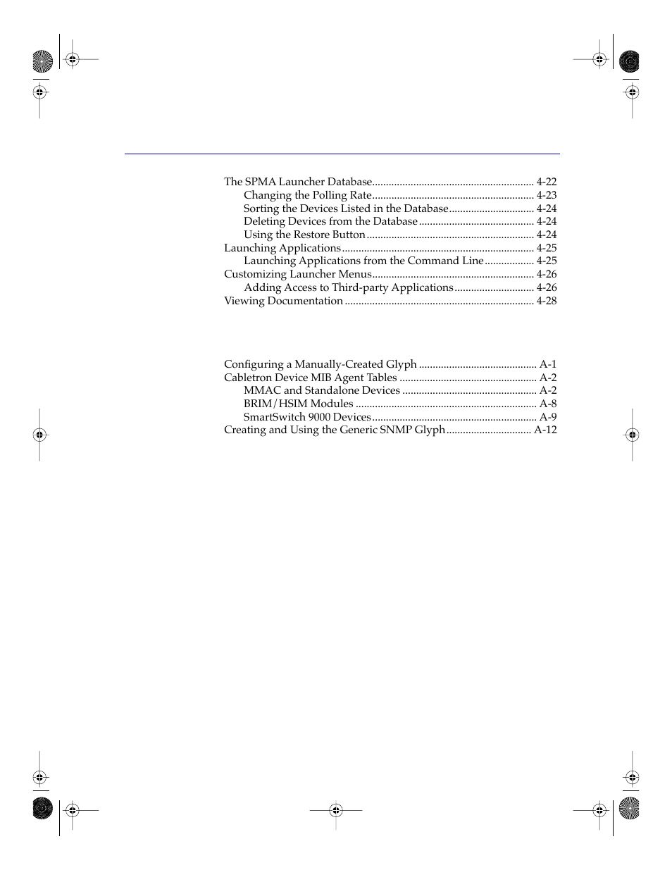 Appendix a cabletron device mib agents, Index | Cabletron Systems Network Router User Manual | Page 7 / 100