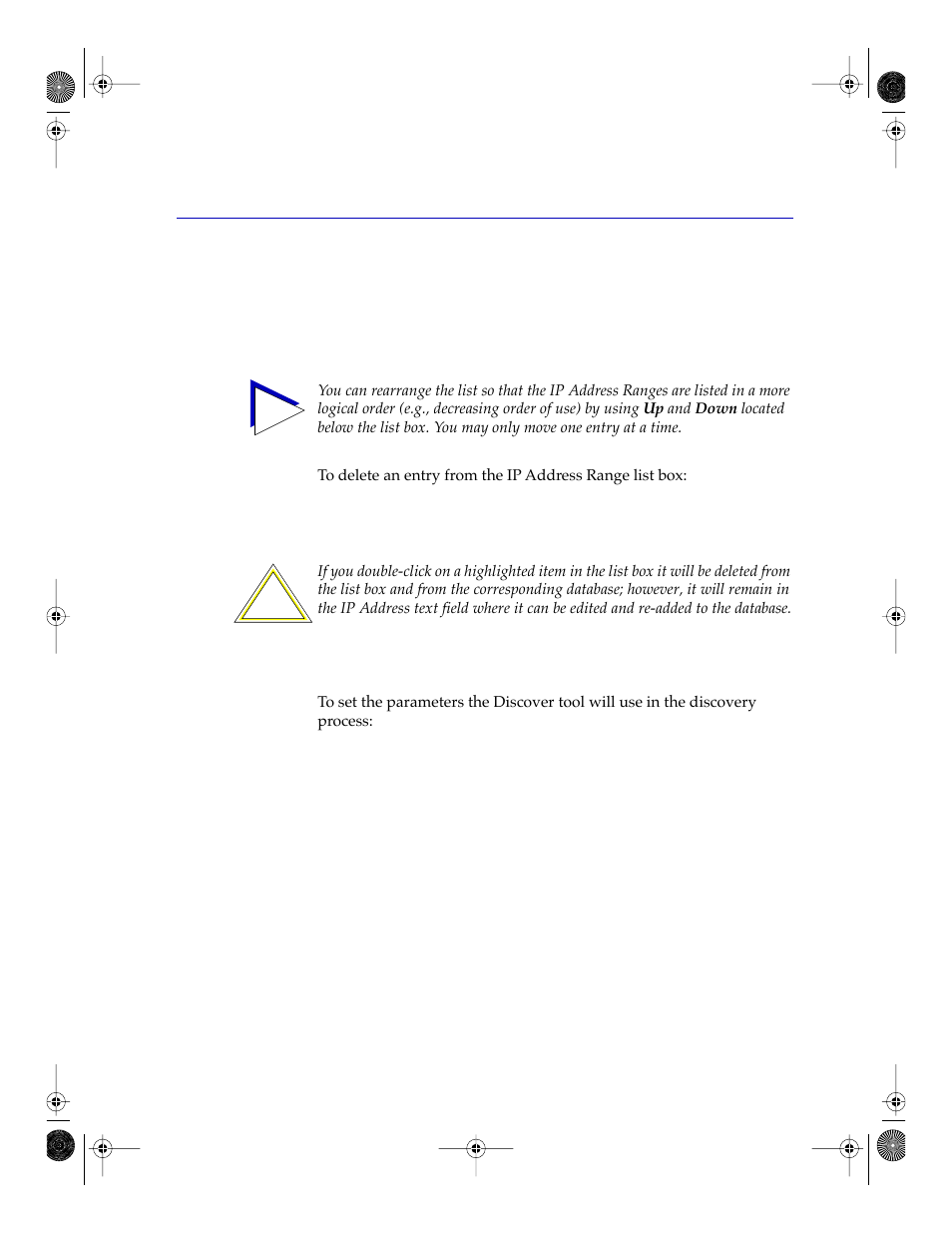 Setting the discover parameters, Setting the discover parameters -19 | Cabletron Systems Network Router User Manual | Page 73 / 100