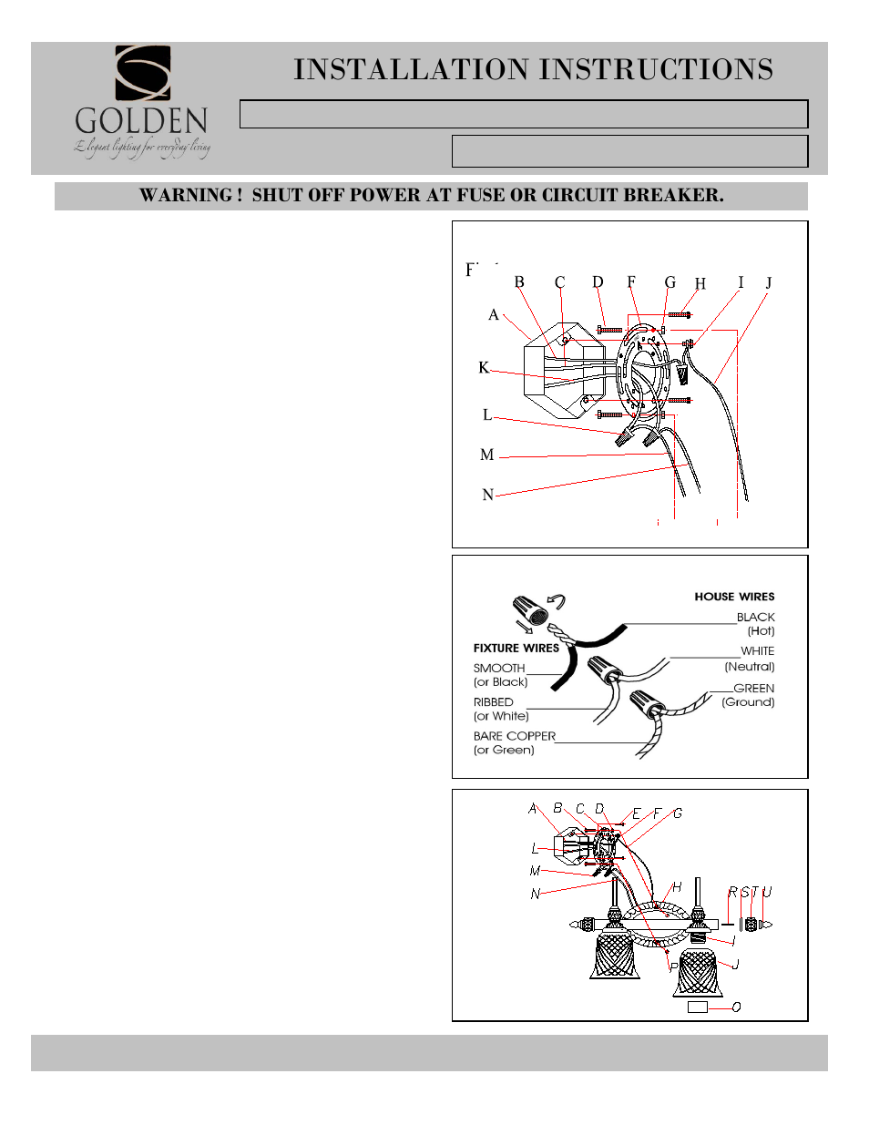 8116-ba2pw-i, Installation instructions | Golden Lighting 8118-BA2 PW User Manual | Page 2 / 2