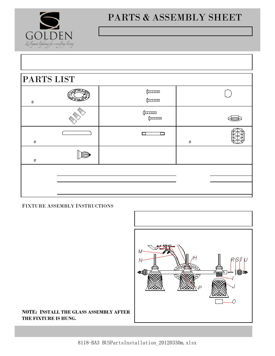 Golden Lighting 8118-BA3 BUS User Manual | 2 pages