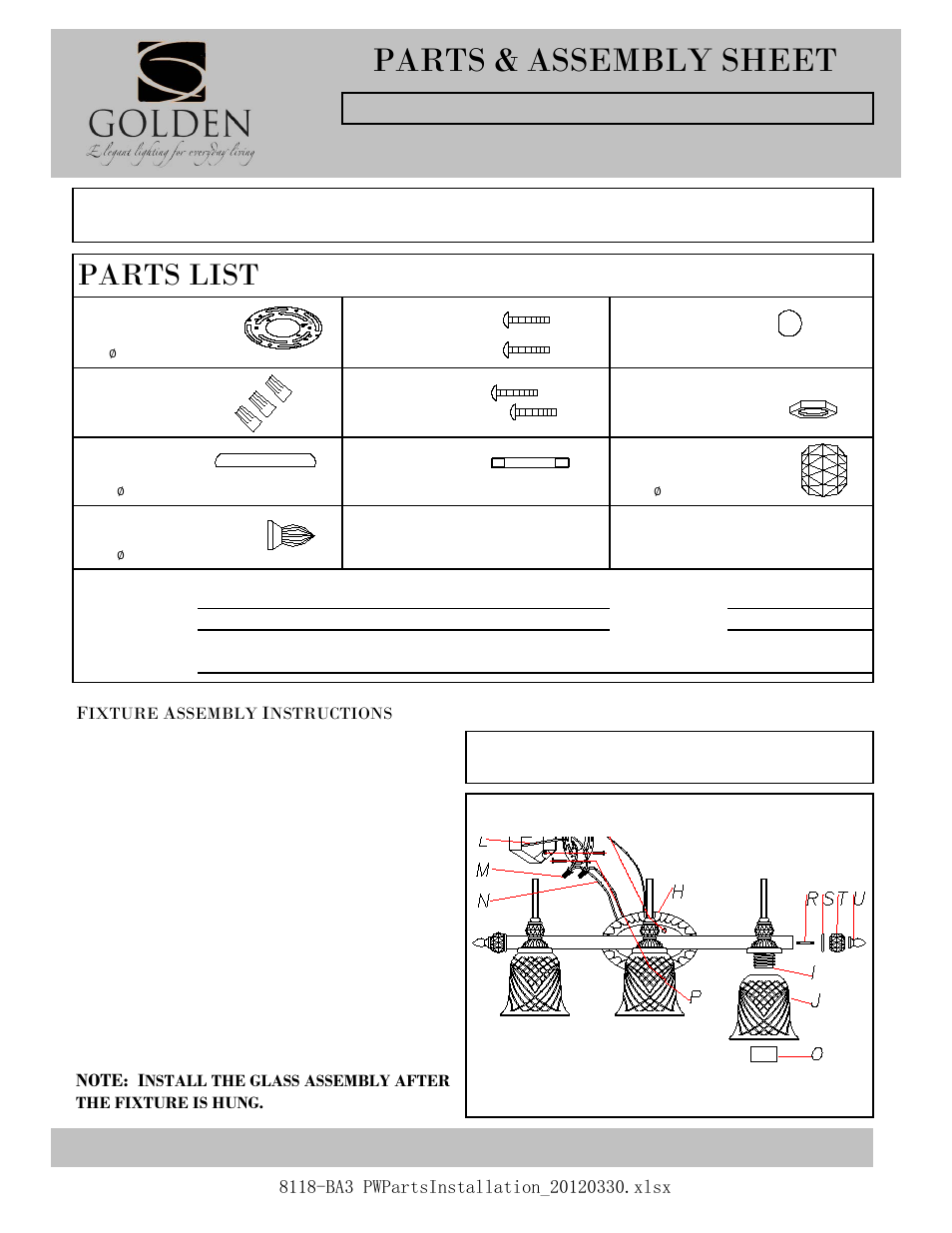 Golden Lighting 8118-BA3 PW User Manual | 2 pages