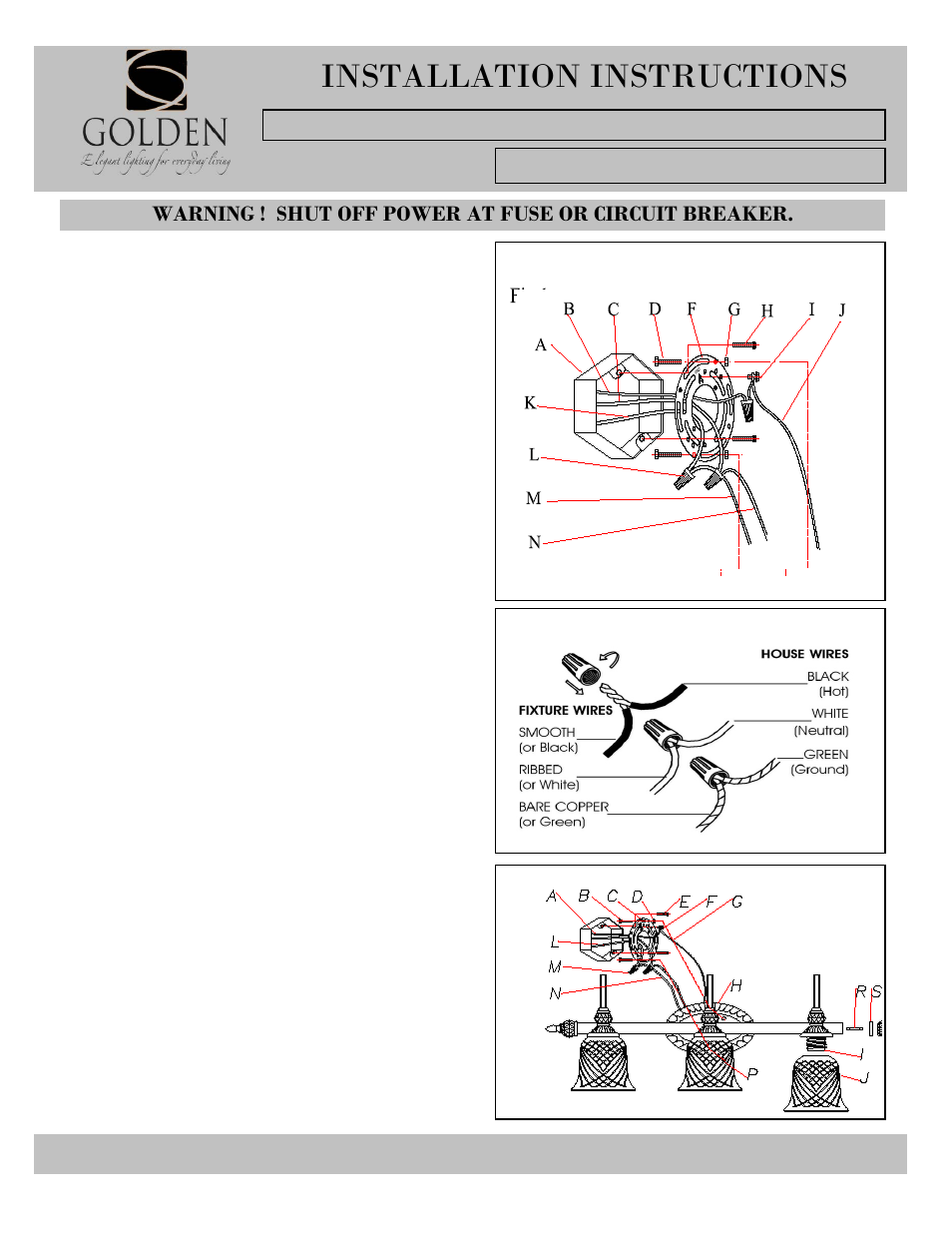 8116-ba3pw-i, Installation instructions | Golden Lighting 8118-BA3 PW User Manual | Page 2 / 2