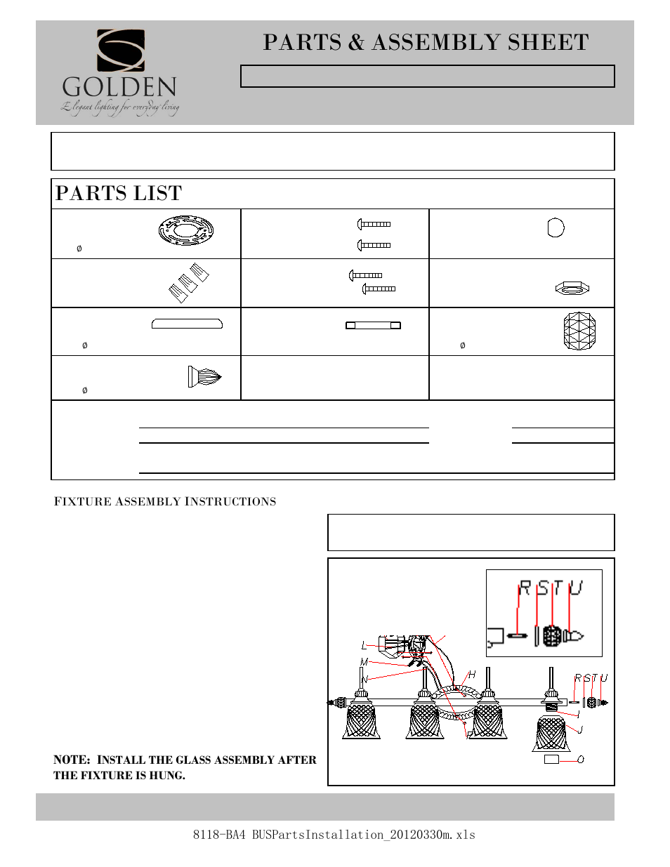 Golden Lighting 8118-BA4 BUS User Manual | 2 pages