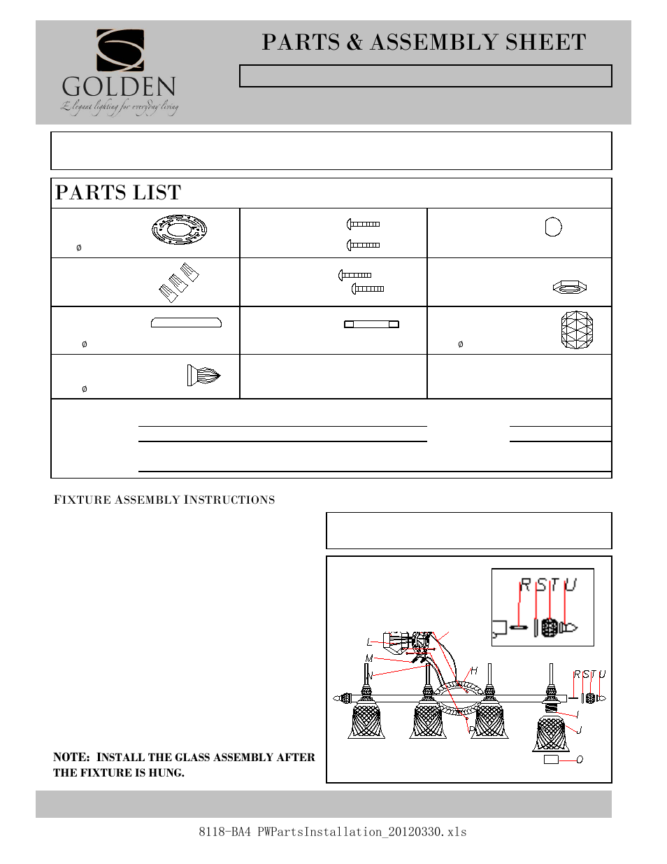 Golden Lighting 8118-BA4 PW User Manual | 2 pages