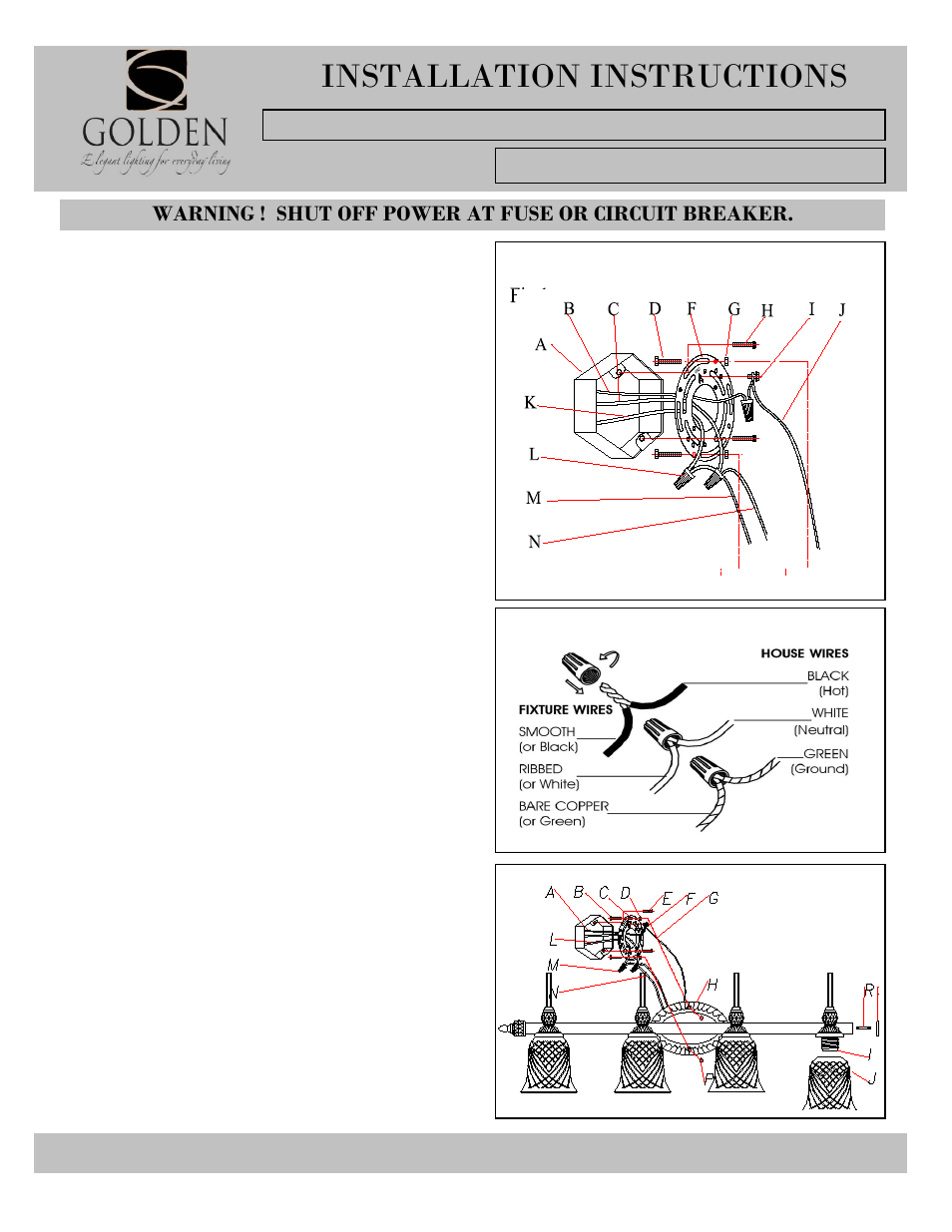 8116-ba4pw-i, Installation instructions | Golden Lighting 8118-BA4 PW User Manual | Page 2 / 2