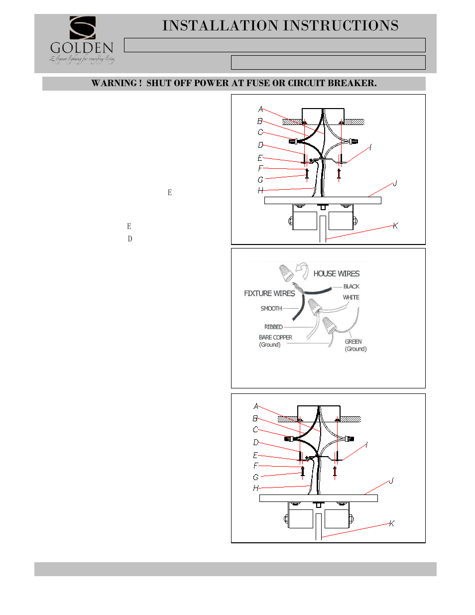 8118-fm-i, Installation instructions | Golden Lighting 8118-FM PW User Manual | Page 2 / 2