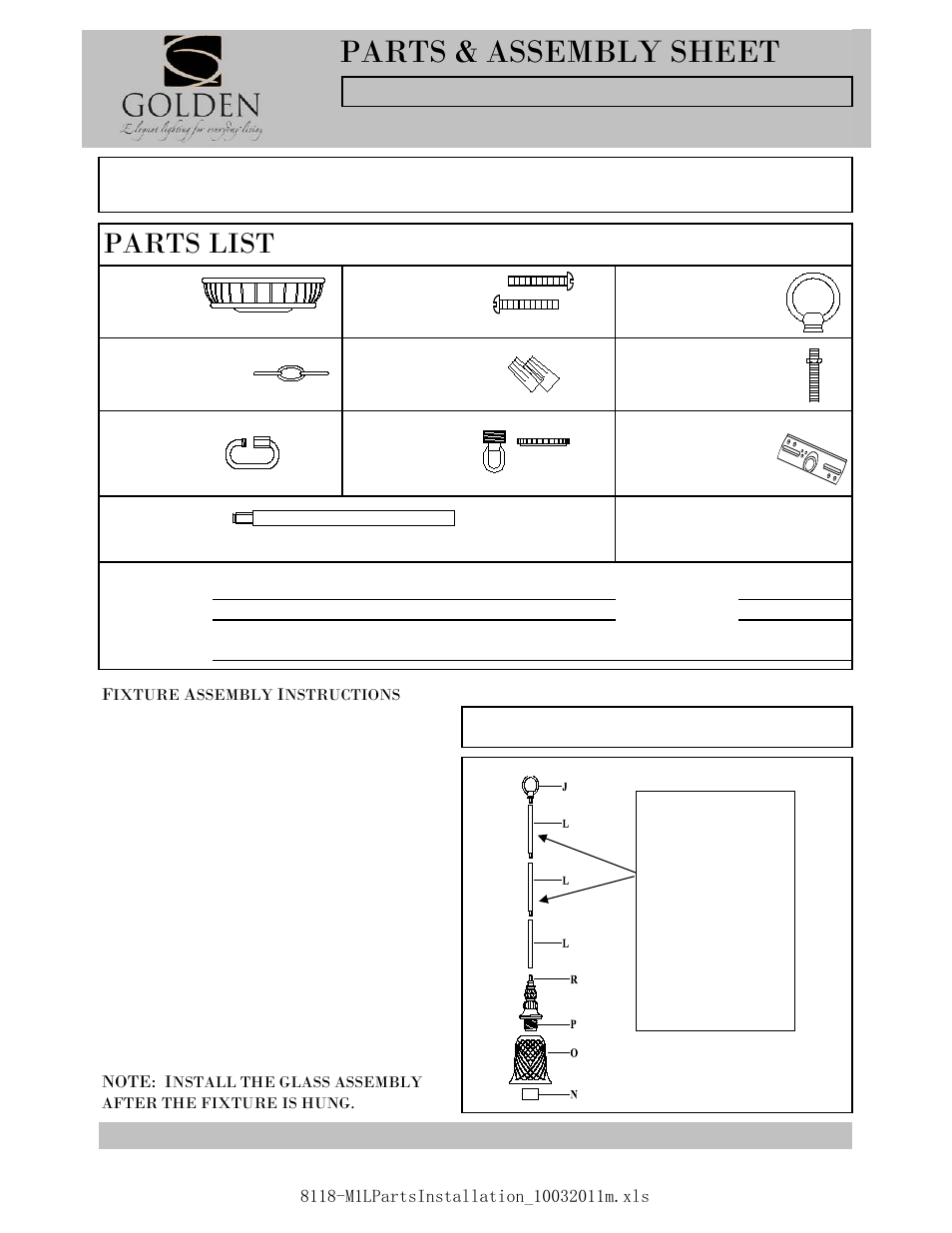 Golden Lighting 8118-M1L BUS User Manual | 3 pages