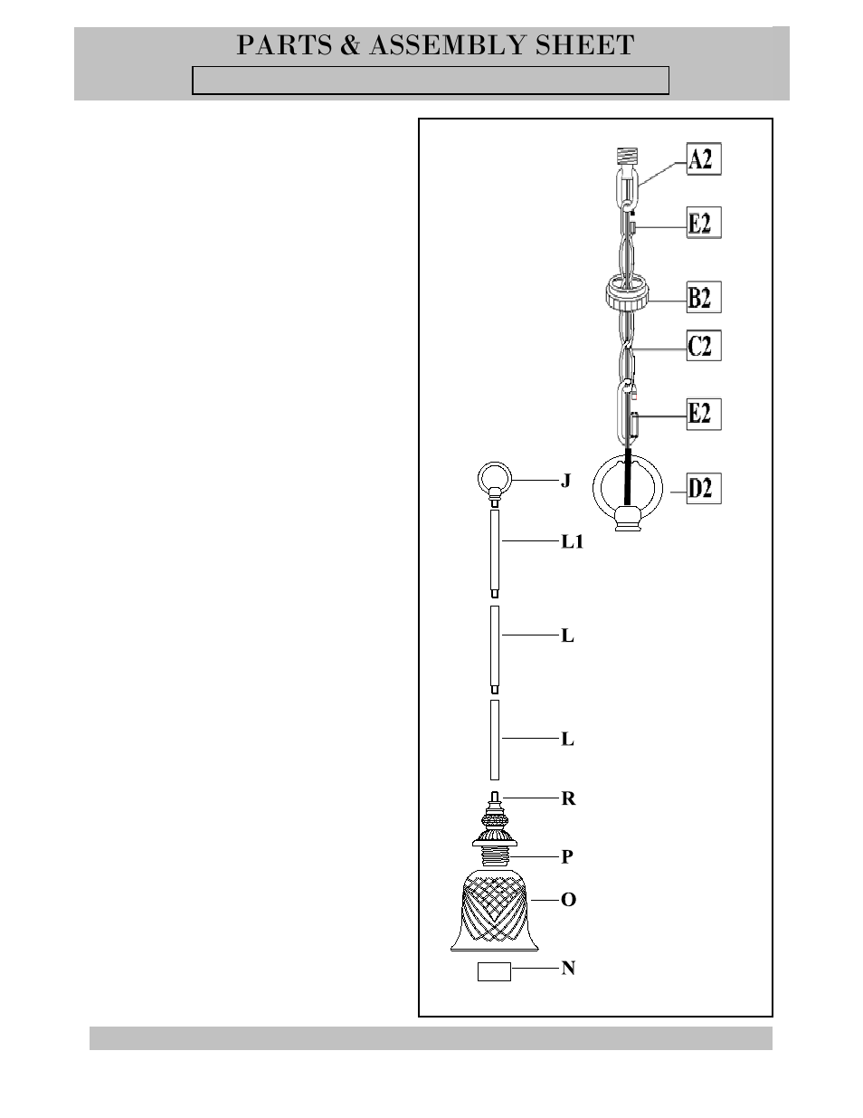 Parts & assembly sheet | Golden Lighting 8118-M1L PW User Manual | Page 2 / 3