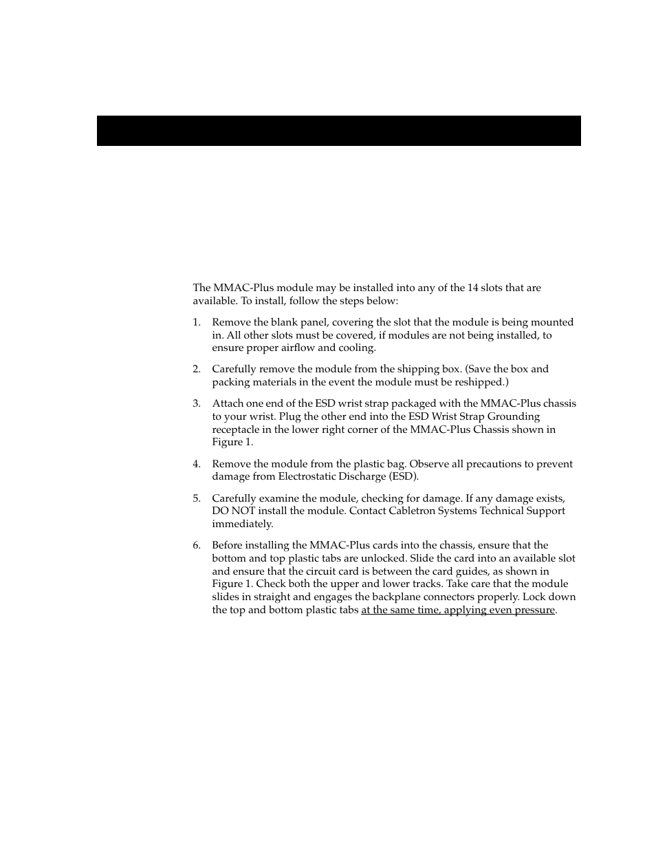 Installing the mmac-plus module, Chapter 2 | Cabletron Systems 9W111-08 User Manual | Page 13 / 28