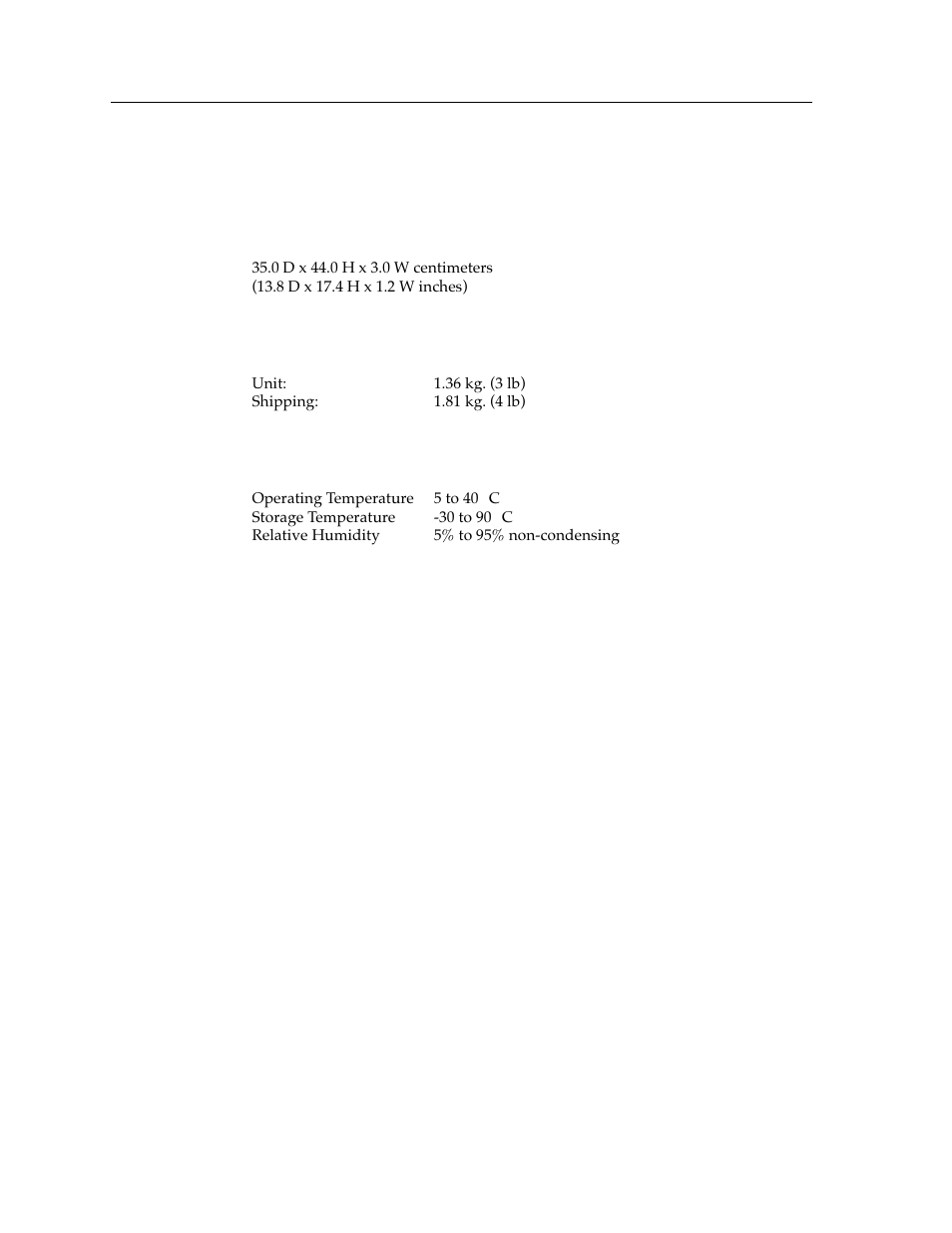 Physical, Dimensions, Weight | Environment | Cabletron Systems 9W111-08 User Manual | Page 28 / 28
