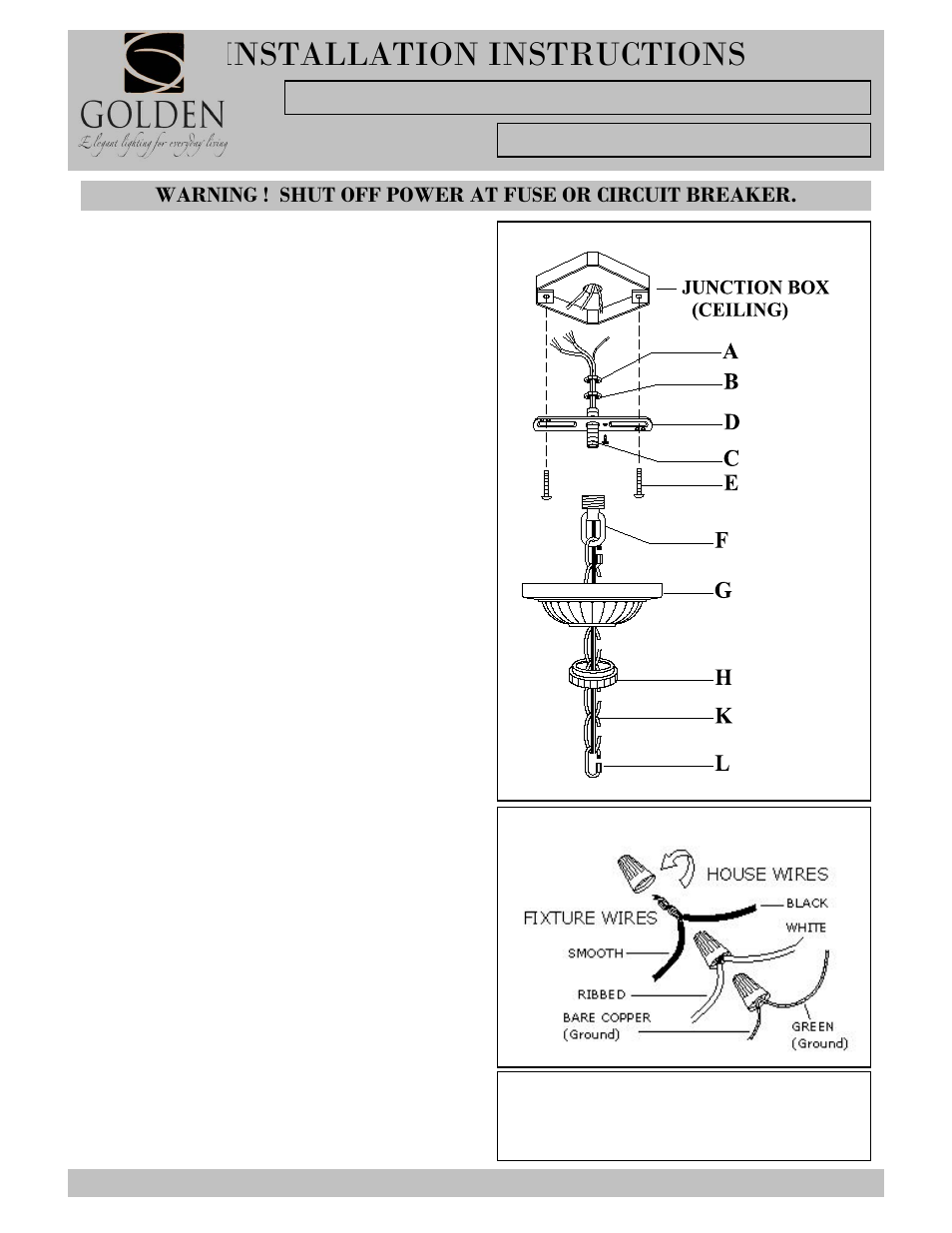 8118-chand-i, Installation instructions | Golden Lighting 8118-M3 PW User Manual | Page 3 / 3