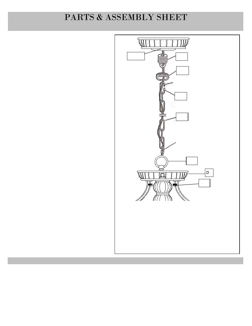 Parts & assembly sheet | Golden Lighting 8118-SF PW User Manual | Page 2 / 4