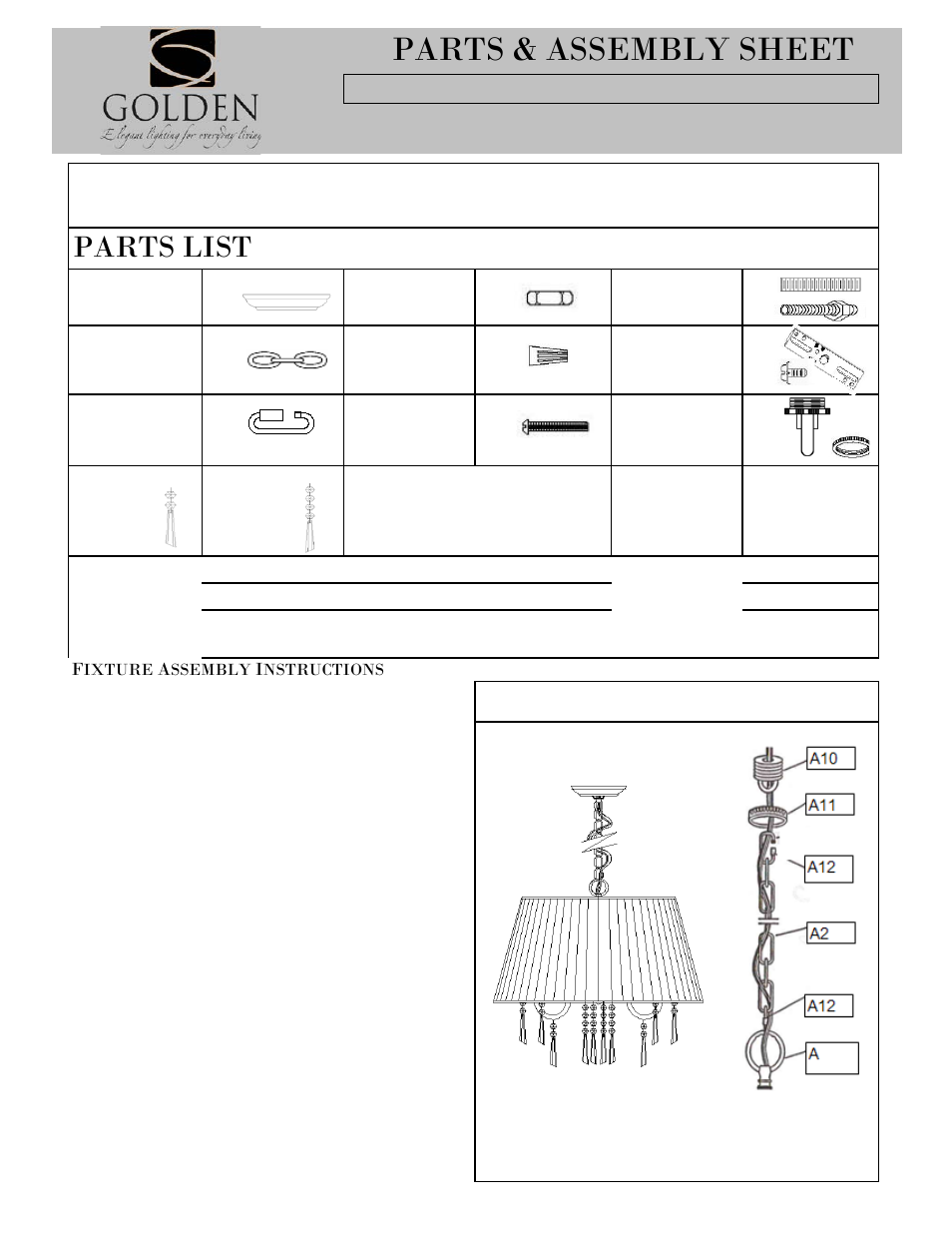 Golden Lighting 8201-5 BLK/SLV User Manual | 3 pages