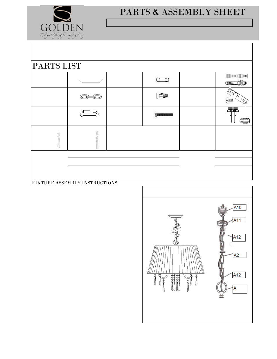 Golden Lighting 8201-M1L SLV User Manual | 3 pages