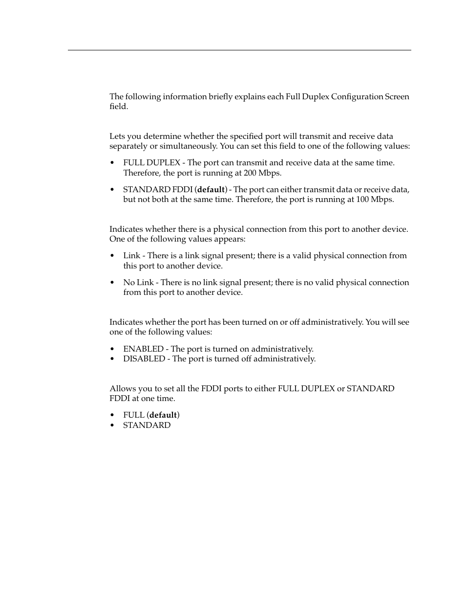 Full duplex configuration screen fields | Cabletron Systems 9F426-03 User Manual | Page 13 / 14