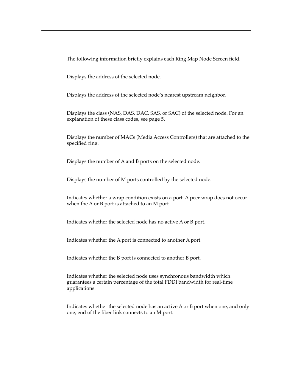 Ring map node screen fields | Cabletron Systems 9F426-03 User Manual | Page 9 / 14
