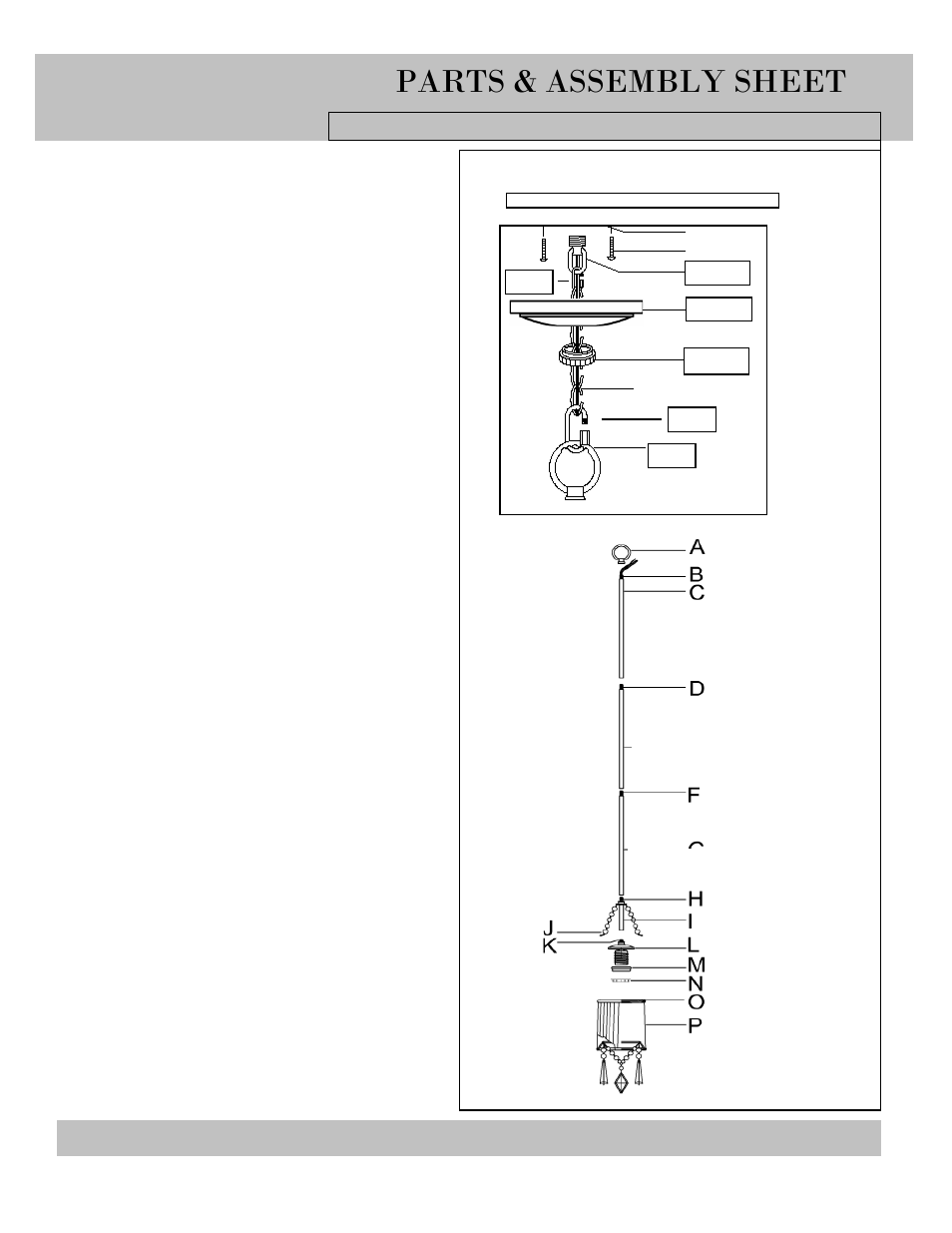 Parts & assembly sheet | Golden Lighting 8981-M1L GRM User Manual | Page 2 / 5